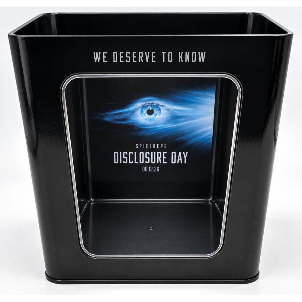 AMC Disclosure Day Steven Spielberg 130oz Metal Popcorn Tin Bucket Collectible